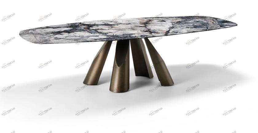 Arketipo Прямоугольный стол из тёмного мрамора и металла emperador sun-id-1475116
