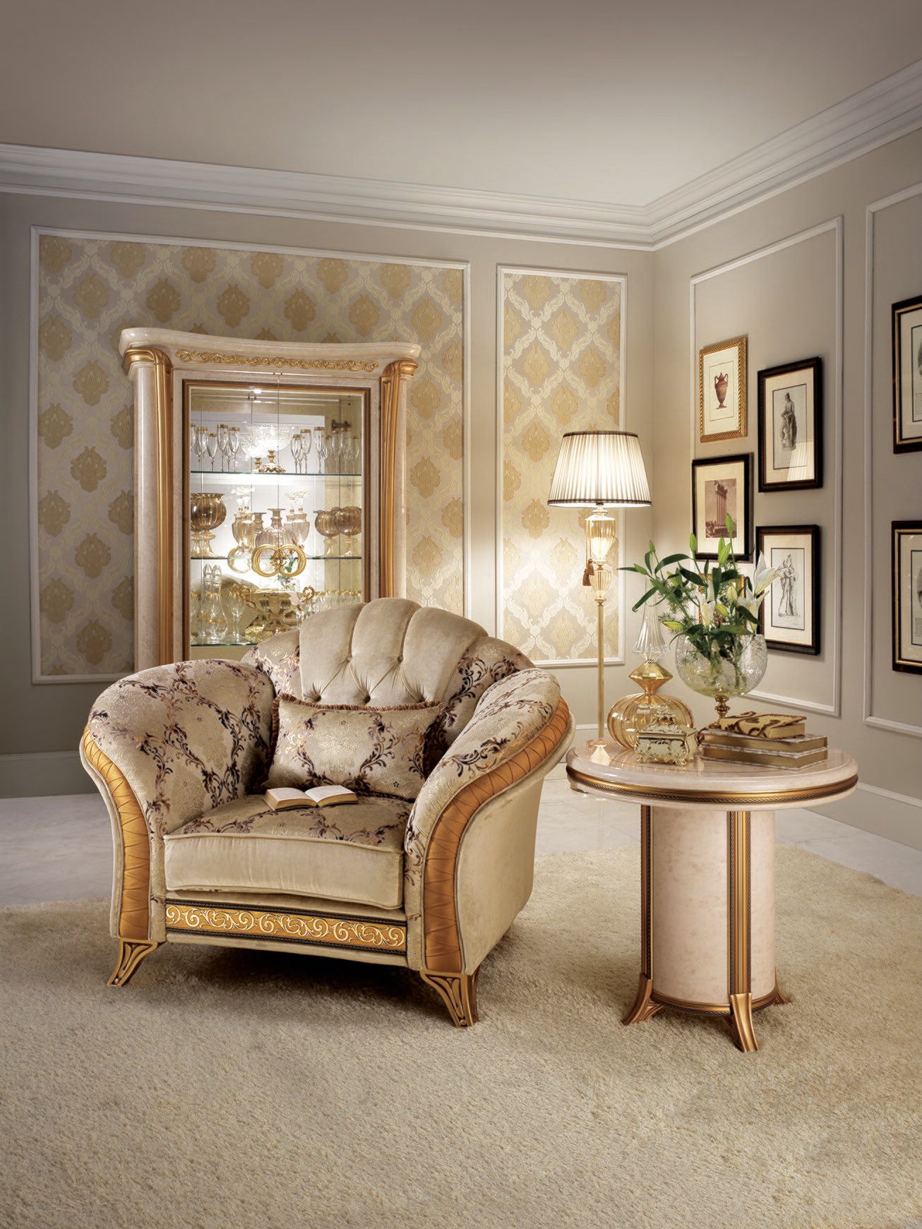 Кресло из ткани в классическом стиле с подлокотниками Arredoclassic Мелодия ARCH-00102574 - Вид №3