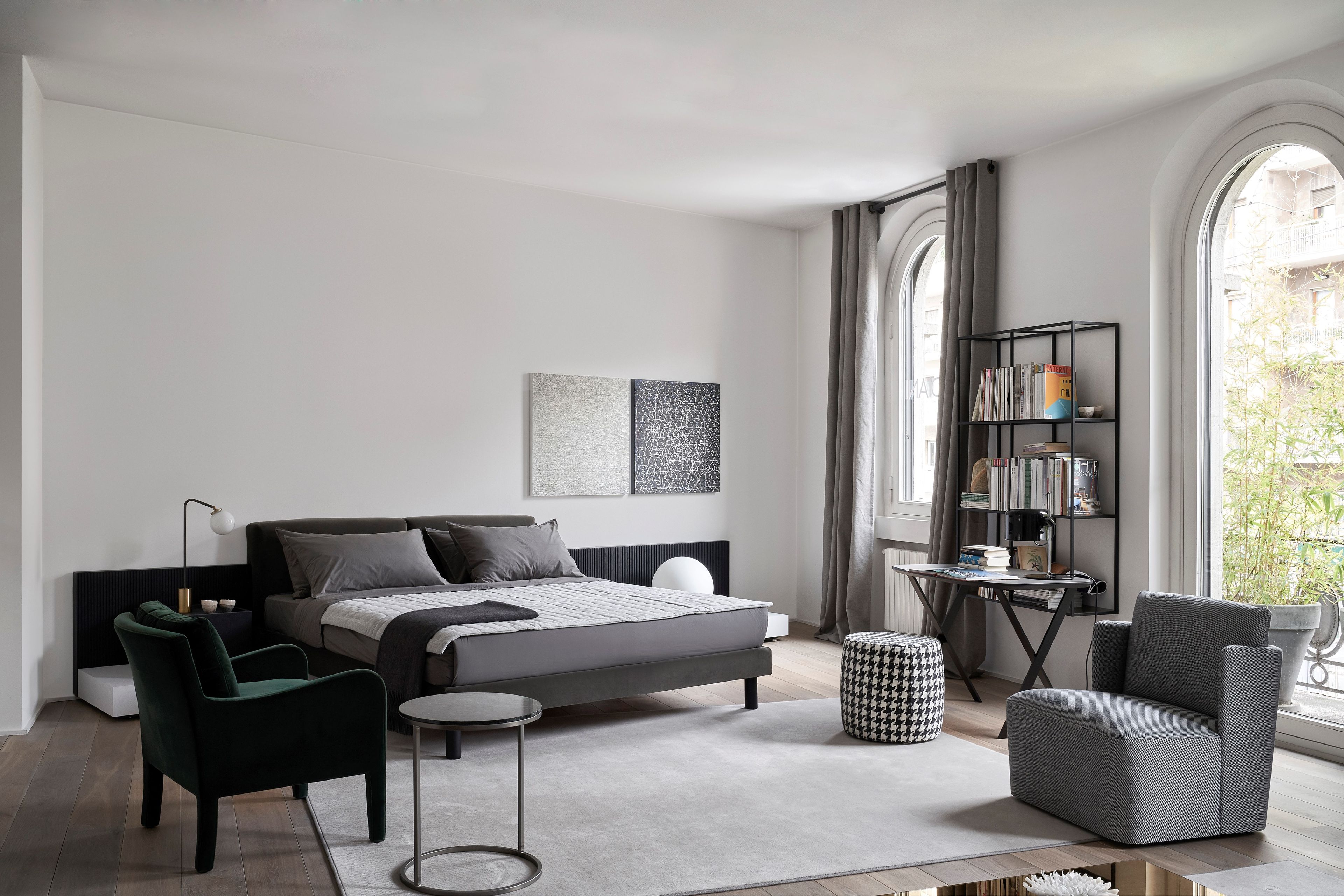 Секционная мягкая текстильная кровать с спинкой Meridiani ARCH-00049119 - Вид №4