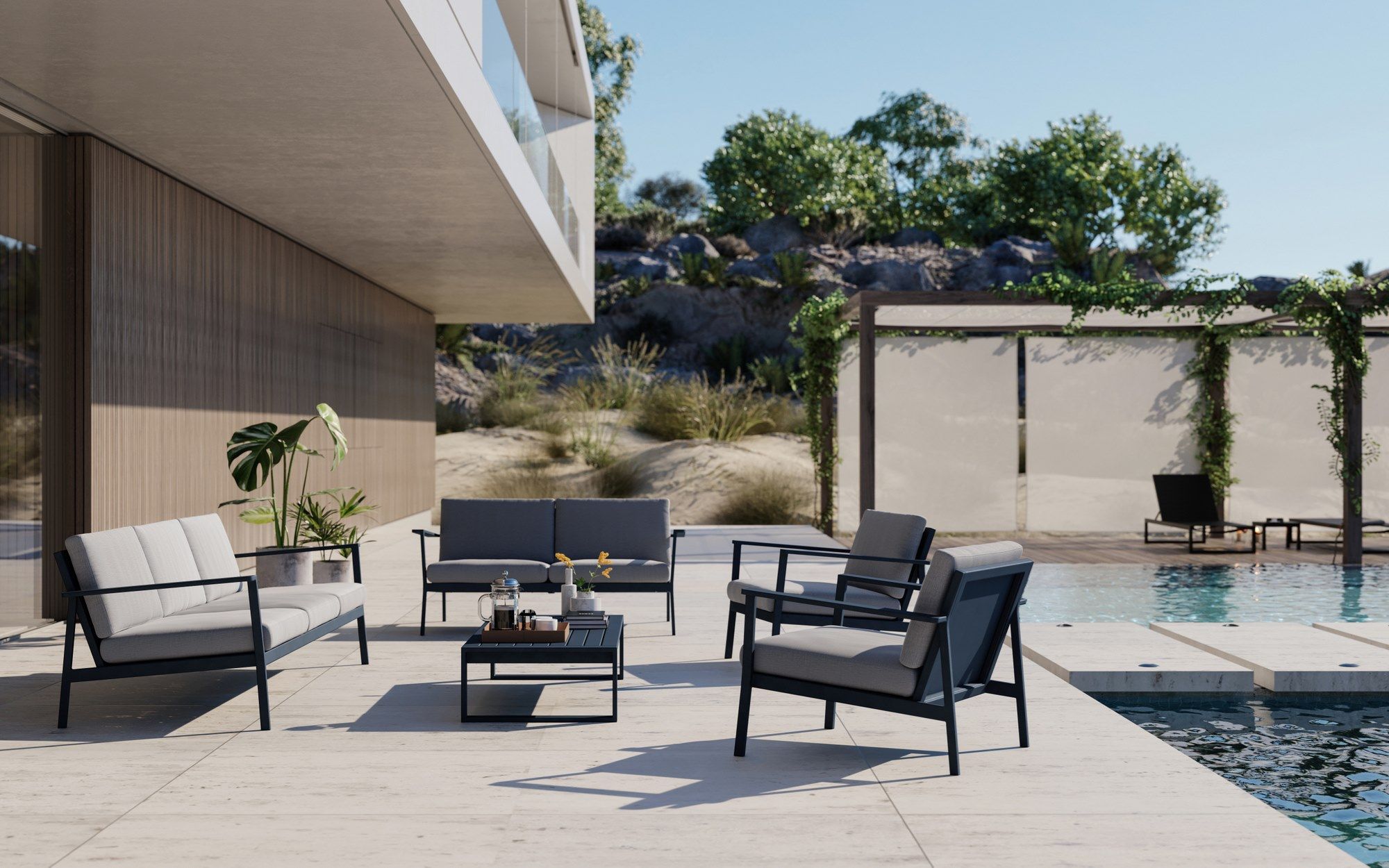 Прямоугольный алюминиевый журнальный столик с порошковым покрытием Case Eos ARCH-00101381 - Вид №6