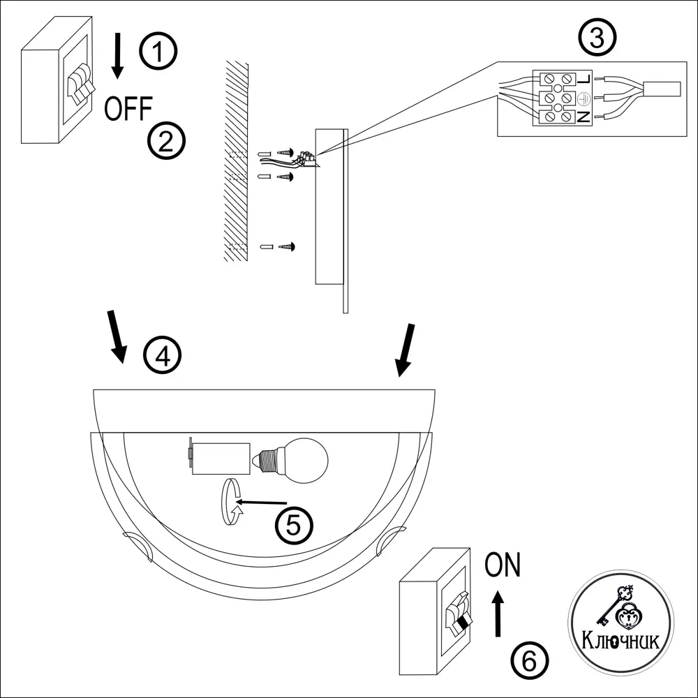 КЛЮЧНИК Контур - элегантный настенный светильник для современного интерьера 82603286 STLM-0031262 - Вид №9