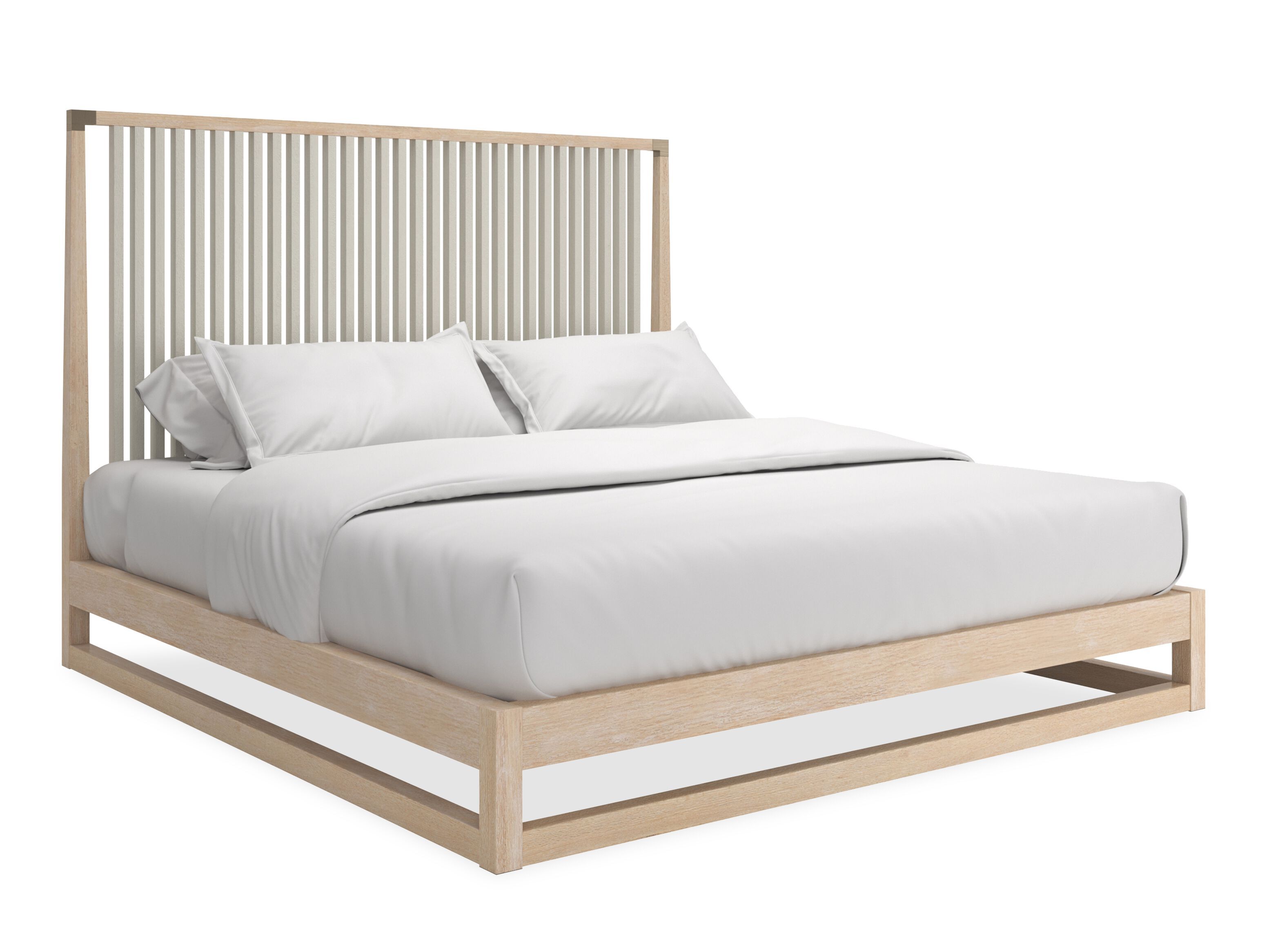 Деревянная кровать размера "king-size" с высоким изголовьем Caracole PINSTRIPE SLATTED ARCH-00128344 - Вид №3