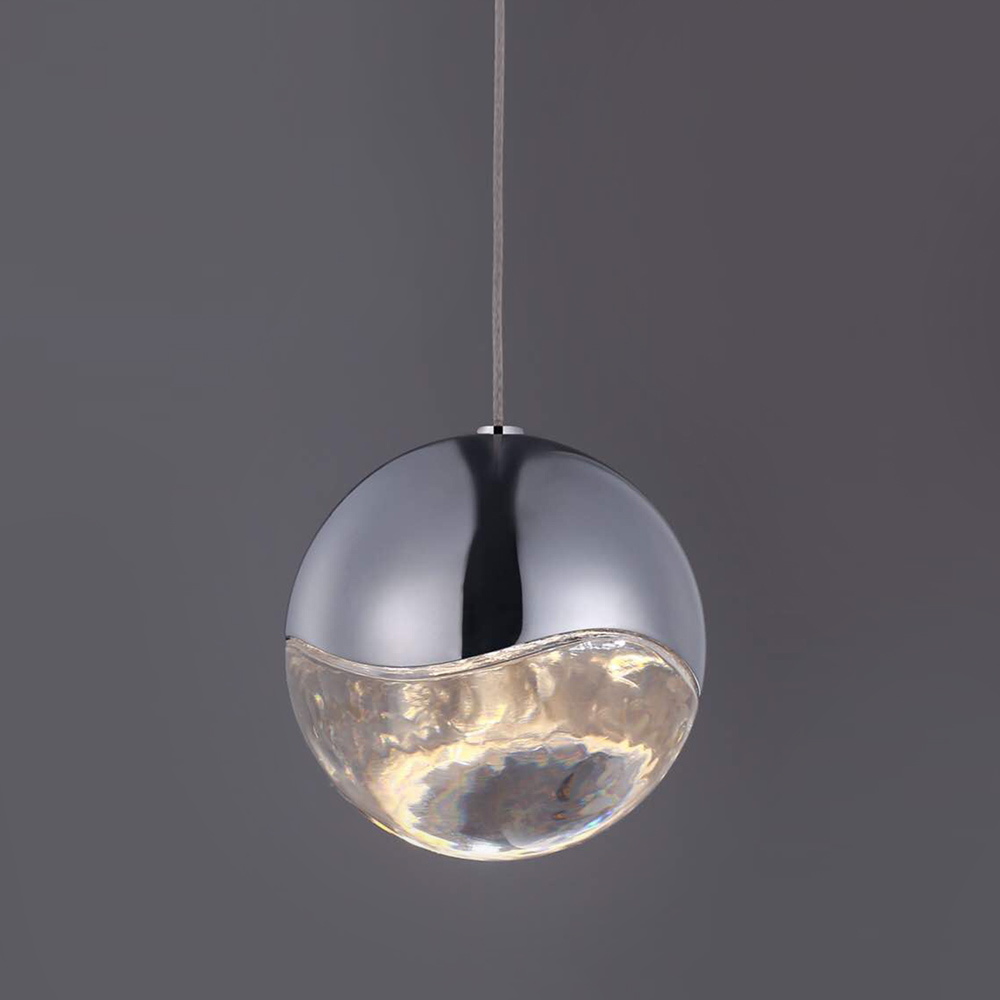 Подвесной светильник Globo 1 nickel от Delight Collection SD3313-1 nickel DELIGHT COLLECTION ДИЗАЙНЕРСКИЕ 243706 Прозрачный;никель  - Вид №1