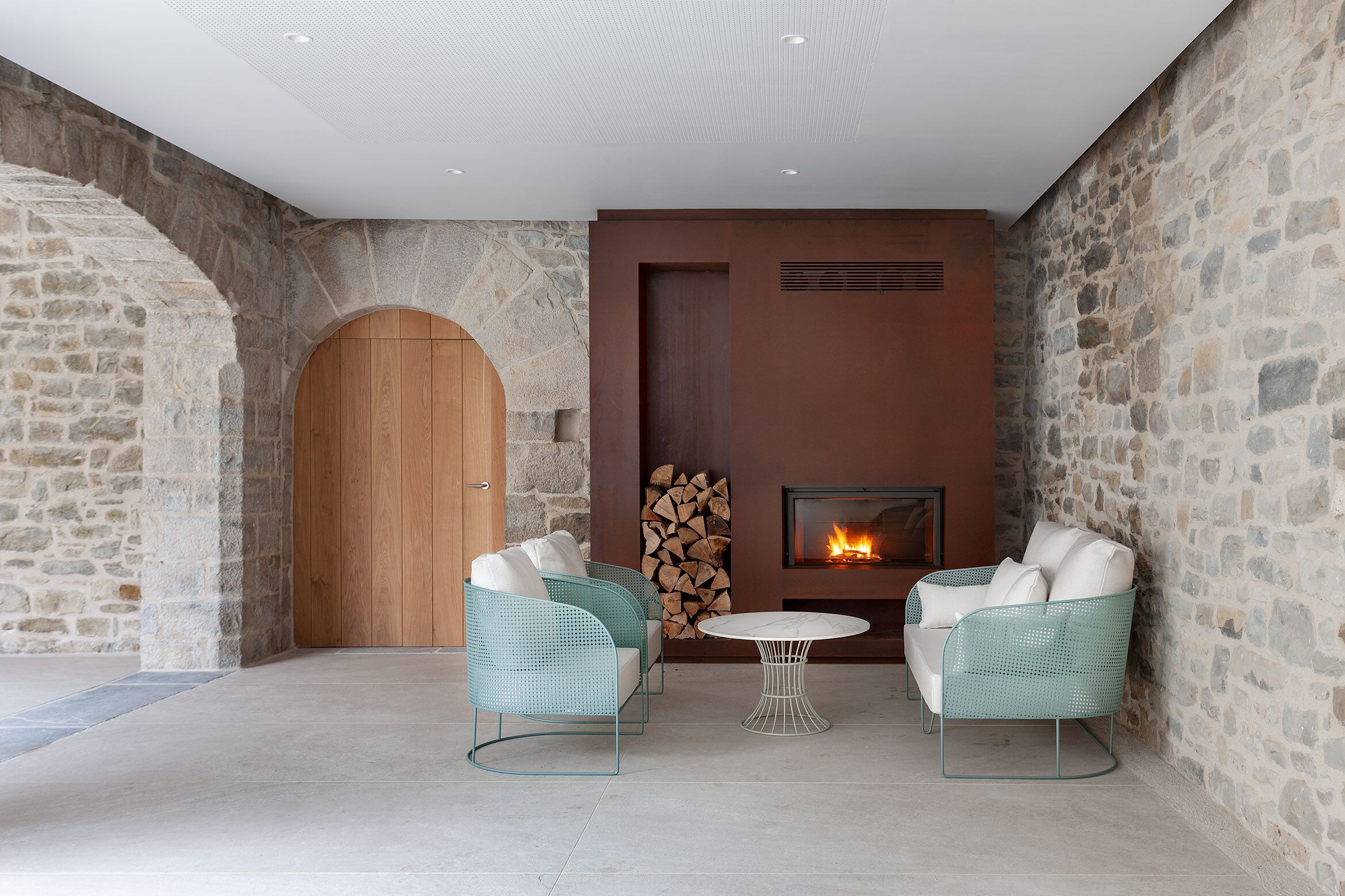 Садовый диван из ткани и стальной конструкции iSimar ARCH-00133602 - Вид №1