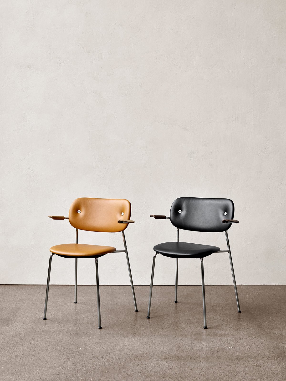 1110004-020300ZZ MENU Обеденный стул, полностью обитый, с подлокотником, Хром Дуб натуральный | Дакар 0250  - Вид №16