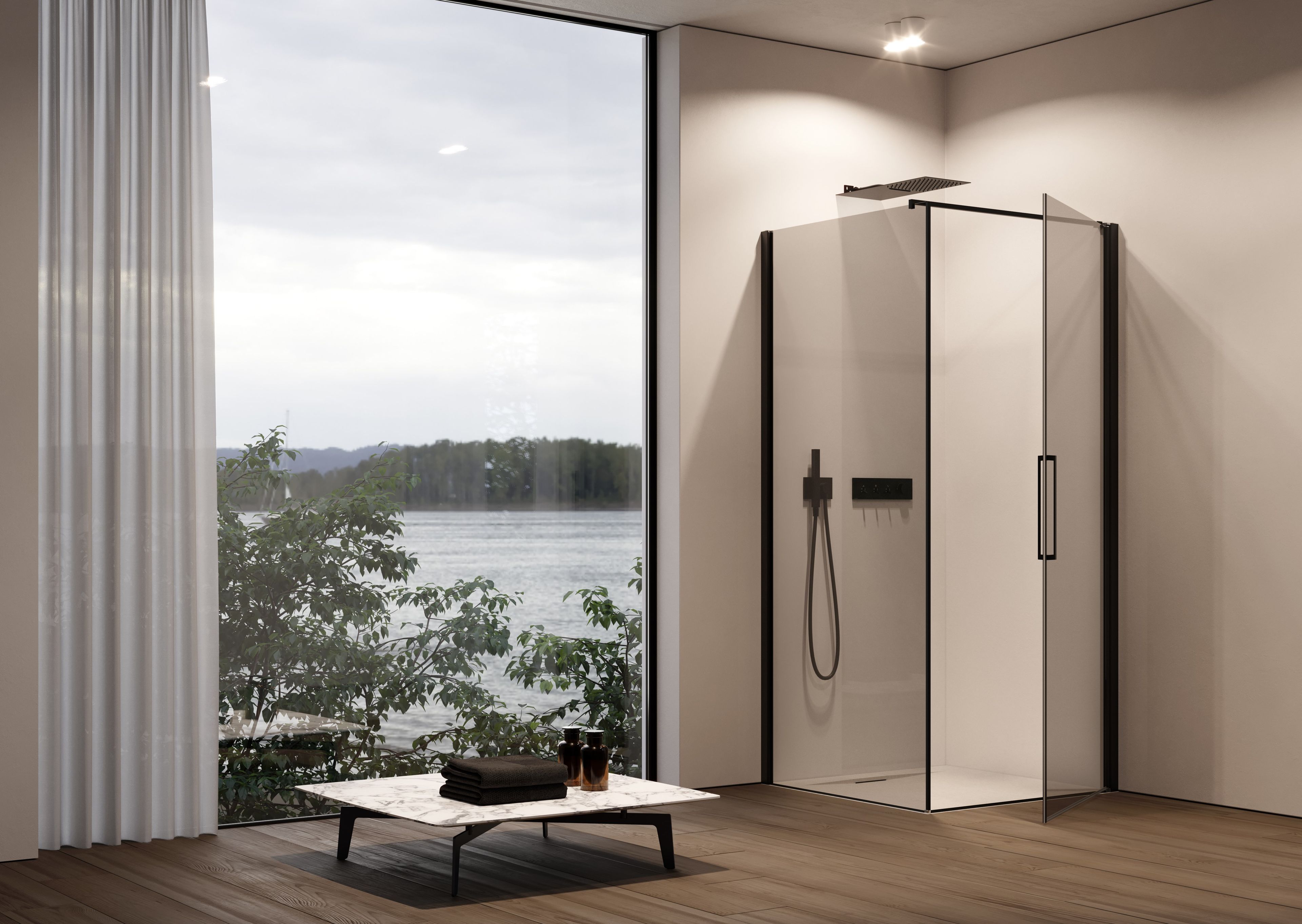 Угловая душевая кабина с распашной дверью DISENIA ARCH-00034552 - Вид №2