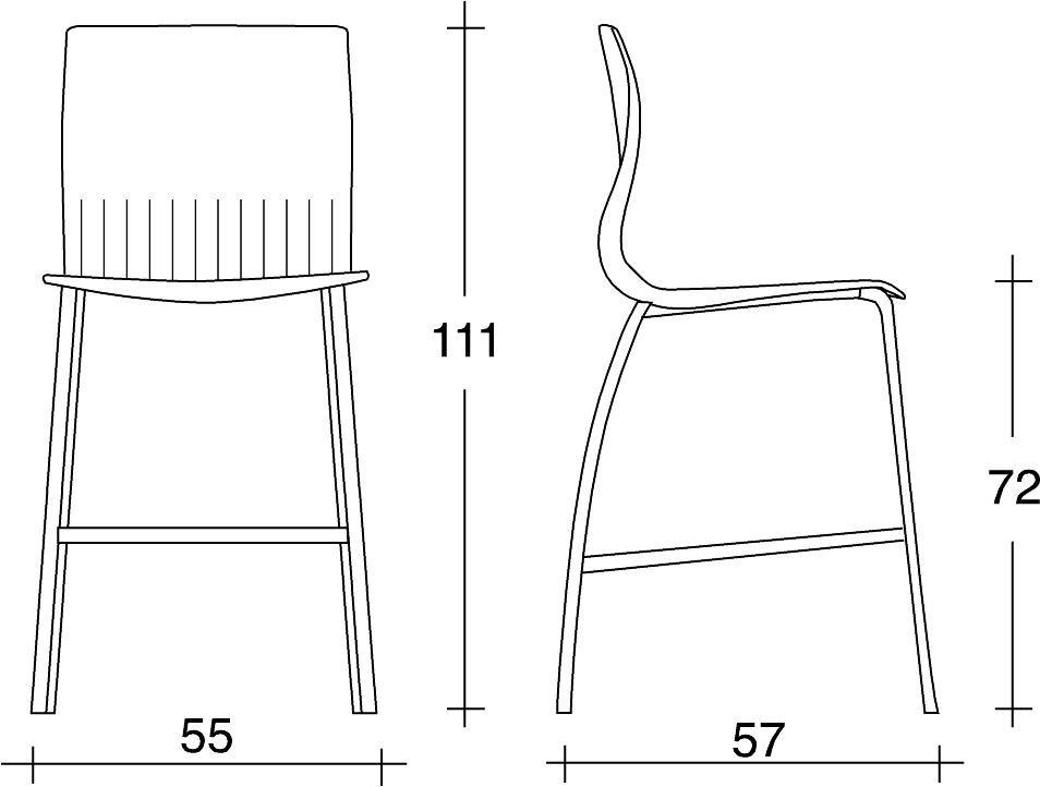 TALIN Пластиковый стул с подставкой для ног Webby sun-id-1516168 - Вид №1