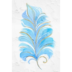 Картина на холсте Голубое перо 40x60 см