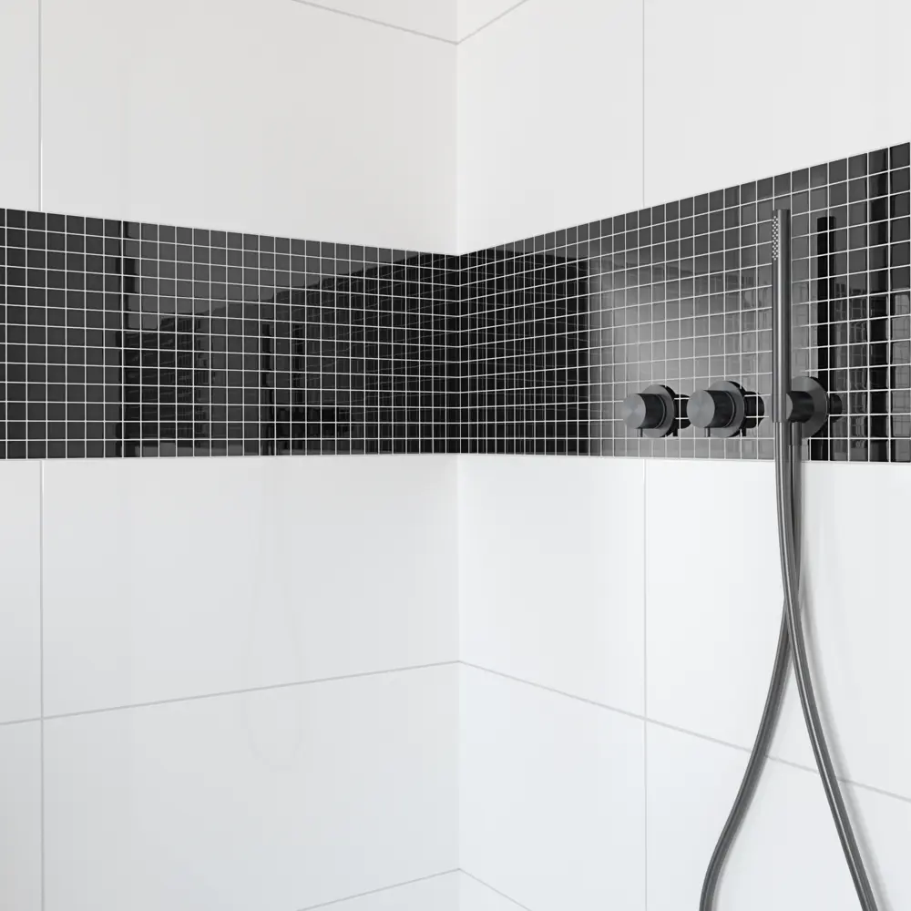 Стеклянная мозаика Kreaforta черная глянцевая 30×30 см 89400889 STLM-1575138 - Вид №7