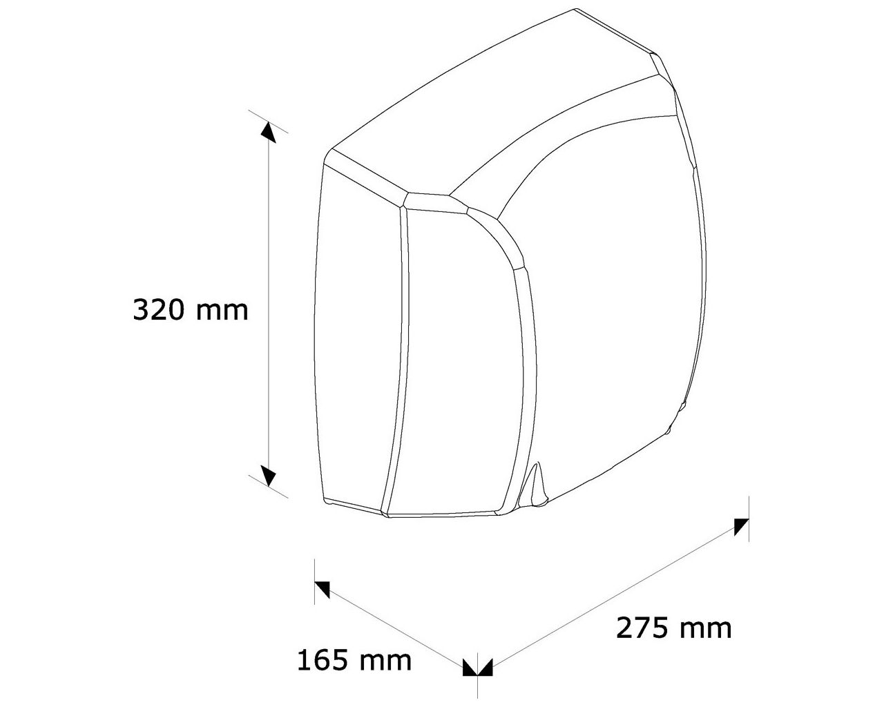 EIP120 Сушилка для рук MEDIFLOW, полированная сталь Merida  - Вид №1