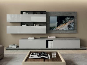 Febal Casa Оборудованная стена из меламина с подставкой под телевизор.