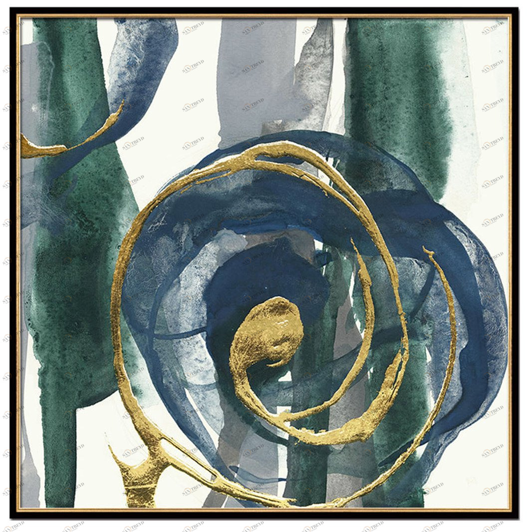 Картина с абстрактным рисунком 80х80 см Jasper II EVENHOME  00-3878773 Зеленый;разноцветный 