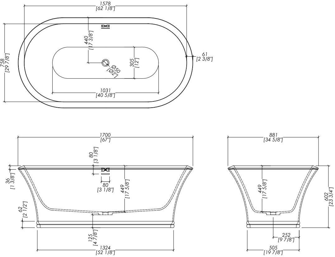Devon&Devon Отдельностоящая овальная ванна белого цвета tec plus Kalos sun-id-1366708 - Вид №4