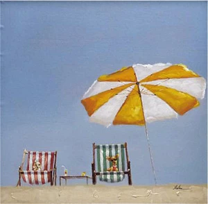 Картина на холсте 100х100 см "Собаки на отдыхе" EVENHOME КАРТИНЫ МАСЛОМ 129887 Бежевый;желтый;синий;разноцветный