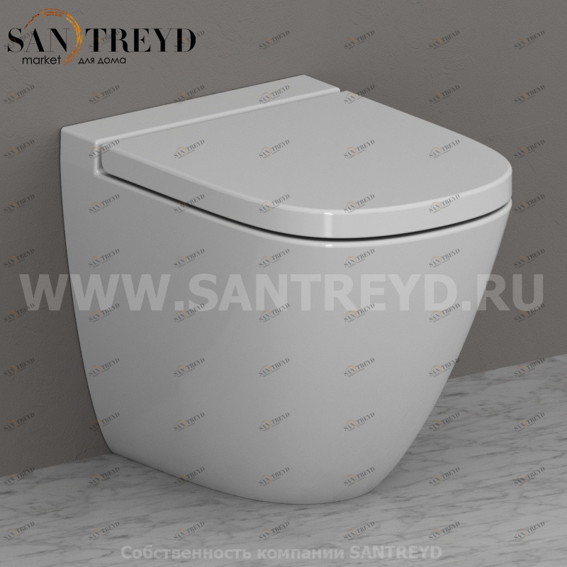 LA002BI Приставной унитаз напольный Белый Ceramica Globo STOCKHOLM Италия