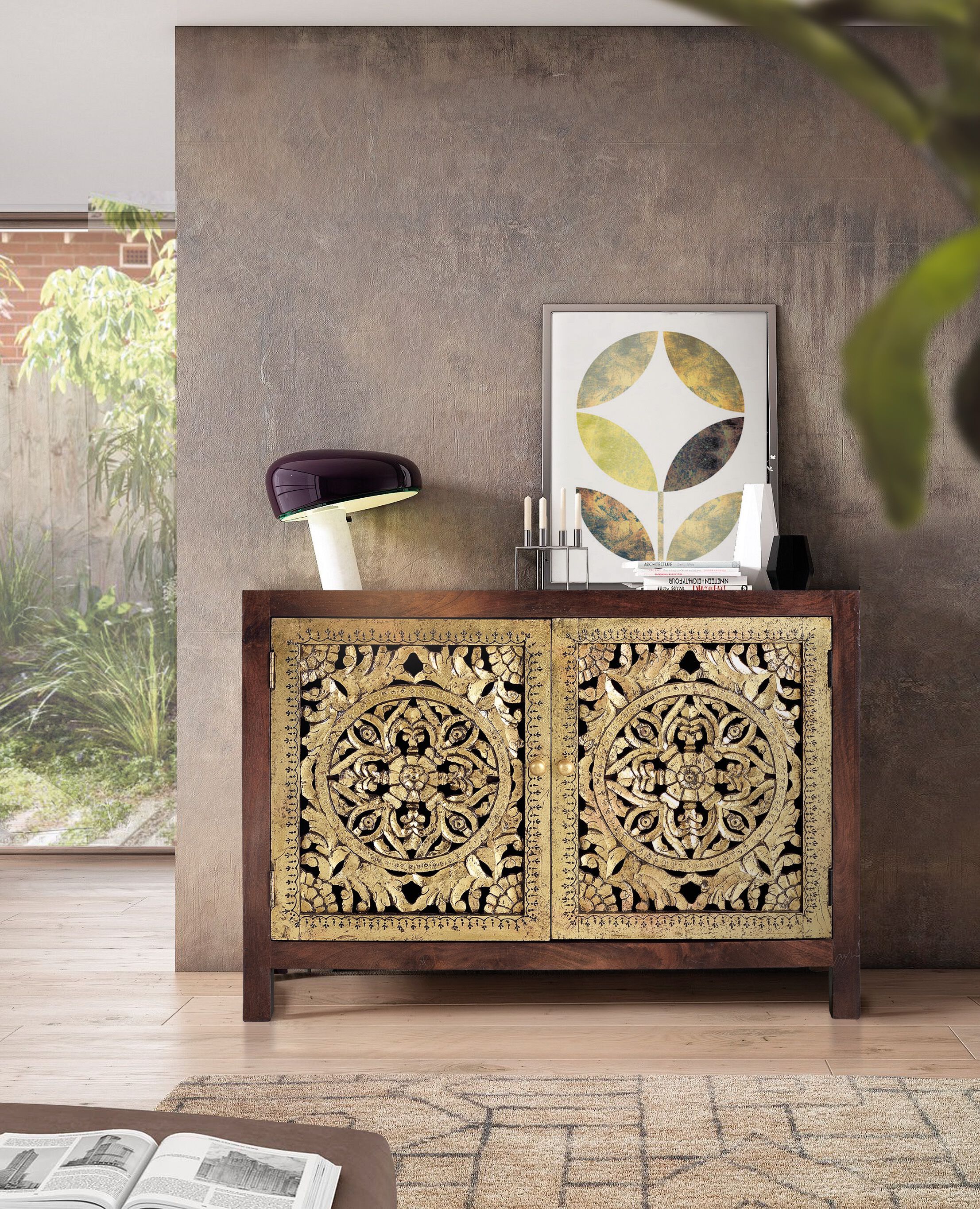 Шкаф с золотым листом с распашными дверями Giner y Colomer 1262 ARCH-00101939 - Вид №4