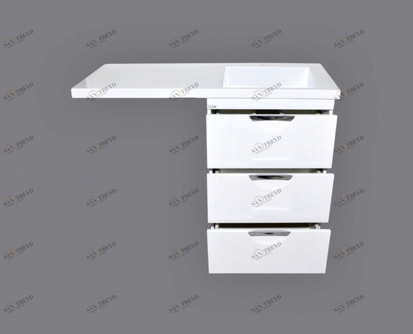 Тумба Куба (60 )-120 под стир. машину белая эмаль с раков. Куба-120 R(прав.) D MISTY 2312121