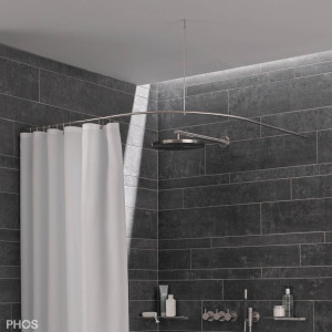 DSB500-850 Квадрант штанги для душевой занавески с радиусом дуги 50 см, 85 x 85 см PHOS