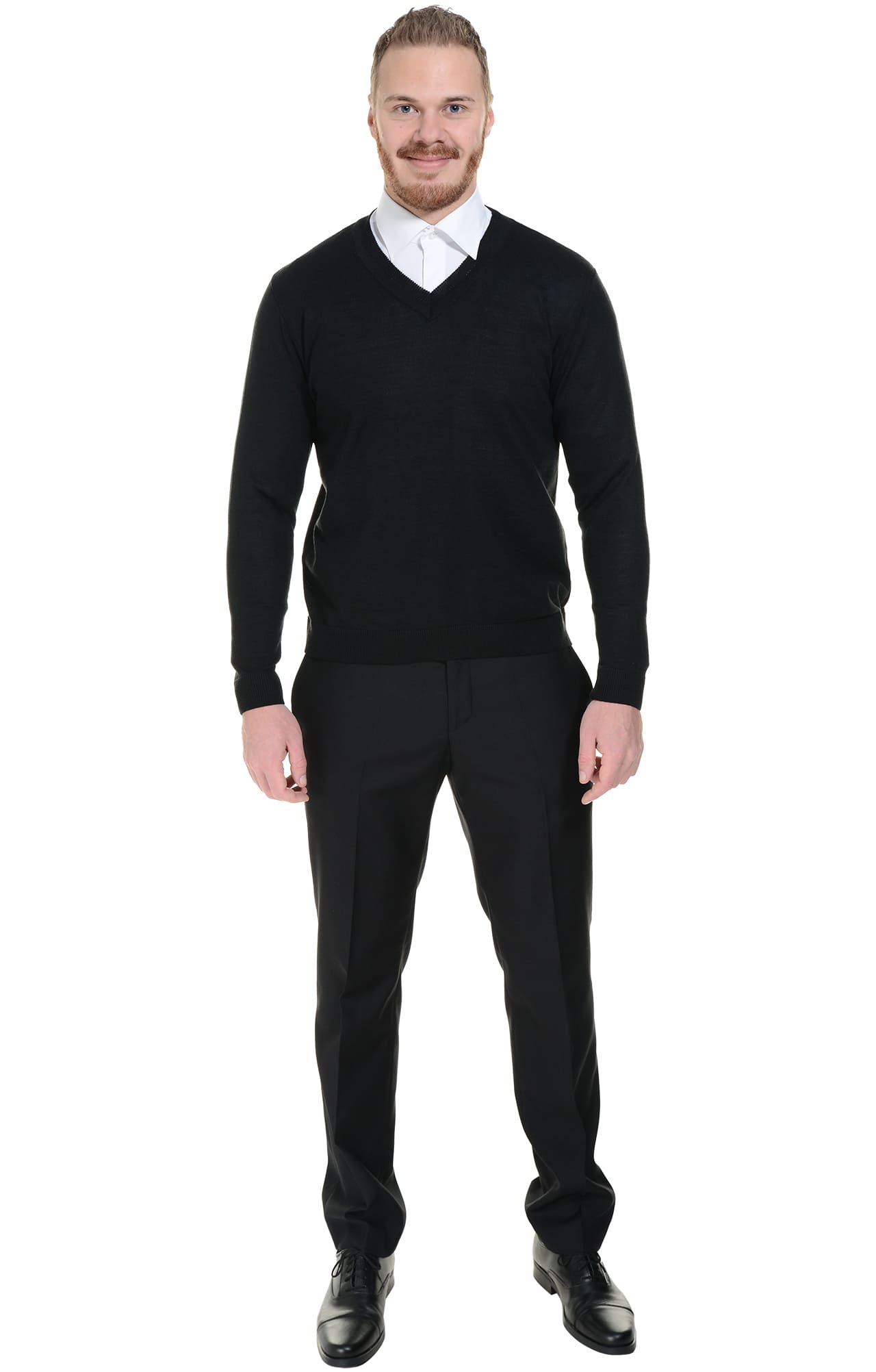 62565 Джемпер мужской черный  Одежда для охранных структур  размер 52-54 Спецодежда  - Вид №3