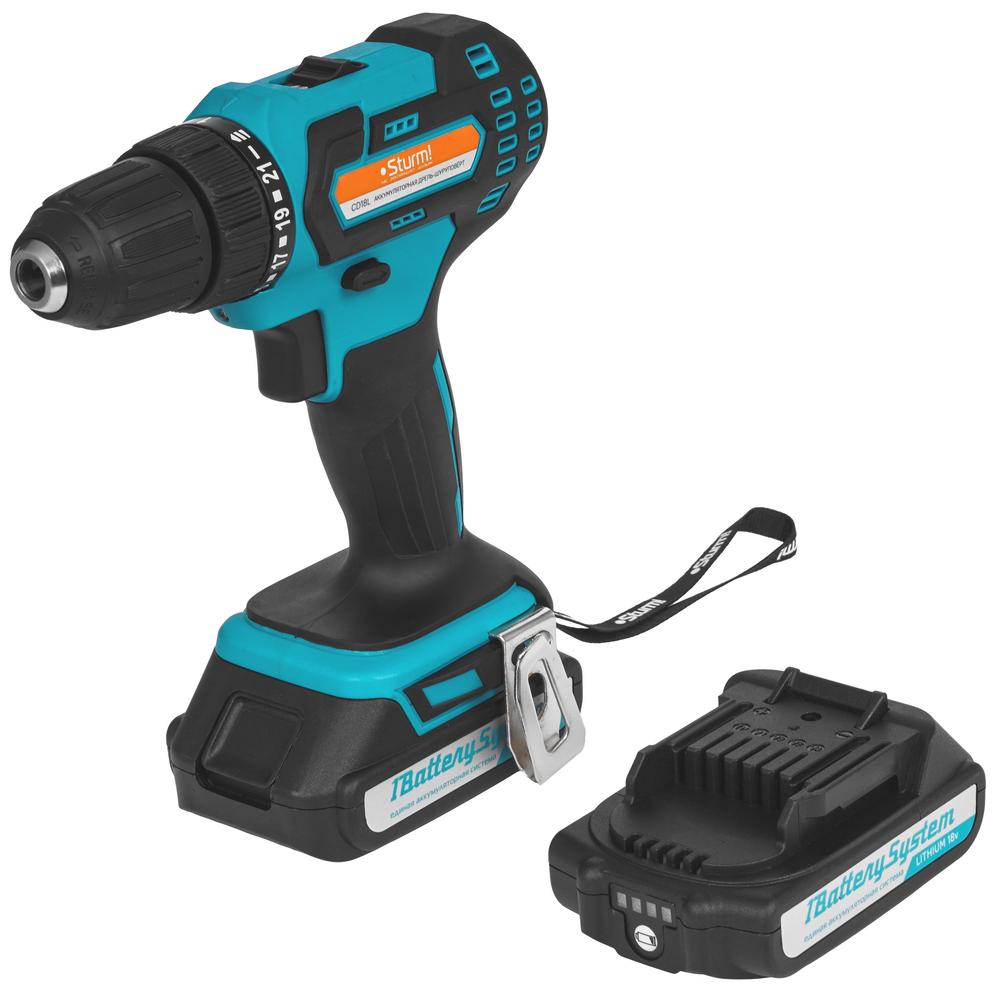 Дрель-шуруповерт Sturm! CD18L 1BatterySystem 18V 9258709 STDN-0145770