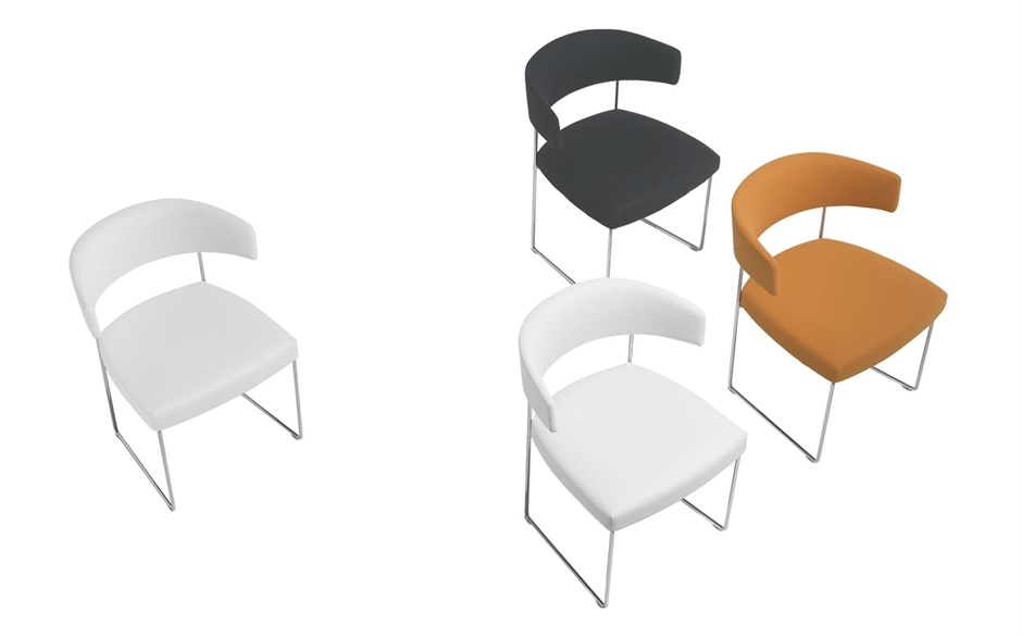 102464 Стул белый металлические ножки Andreu World Tauro