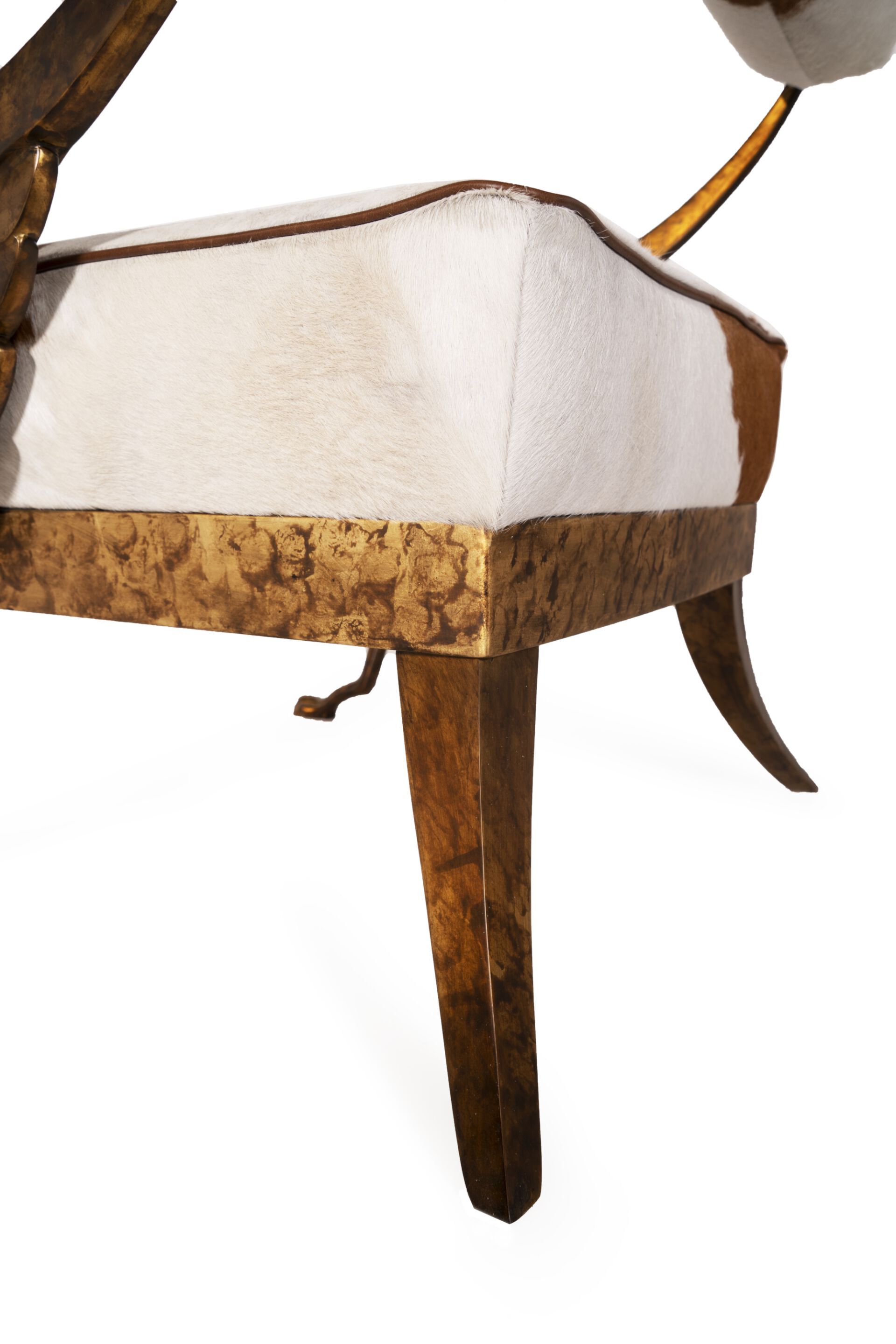 Кресло из кожи пони и гравированной латуни Mantellassi 1926 OVER ARCH-00030543 - Вид №7