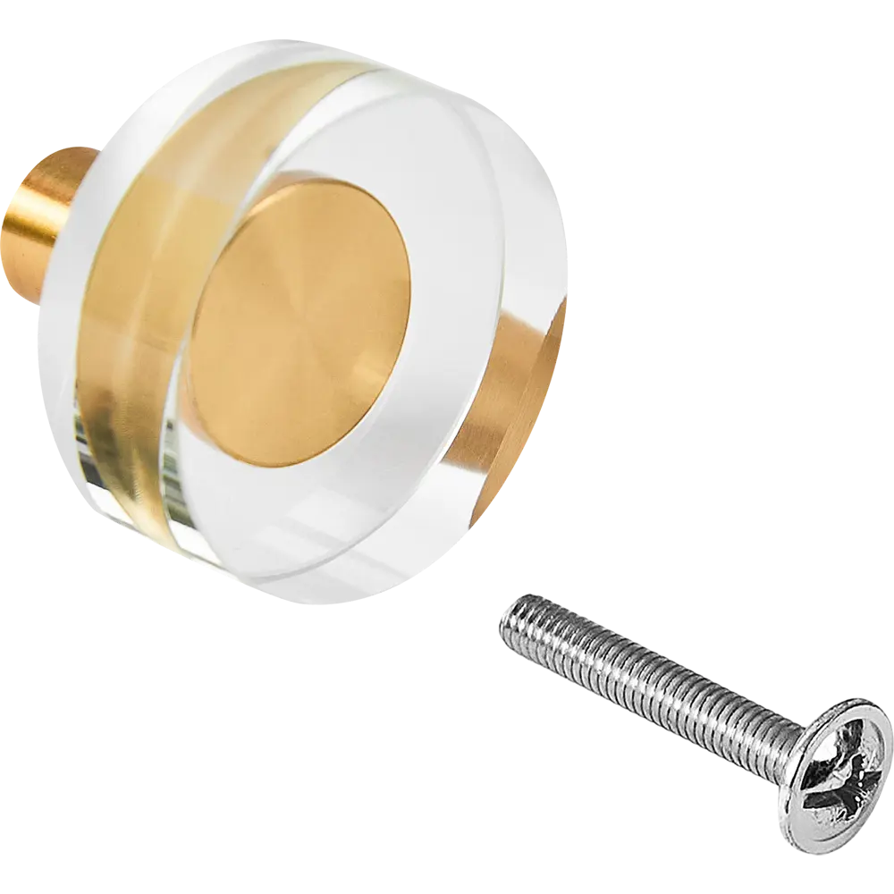 88034654 Ручка-кнопка мебельная Inspire ø30 мм, круг цвет прозрачный STLM-1009183  - Вид №2