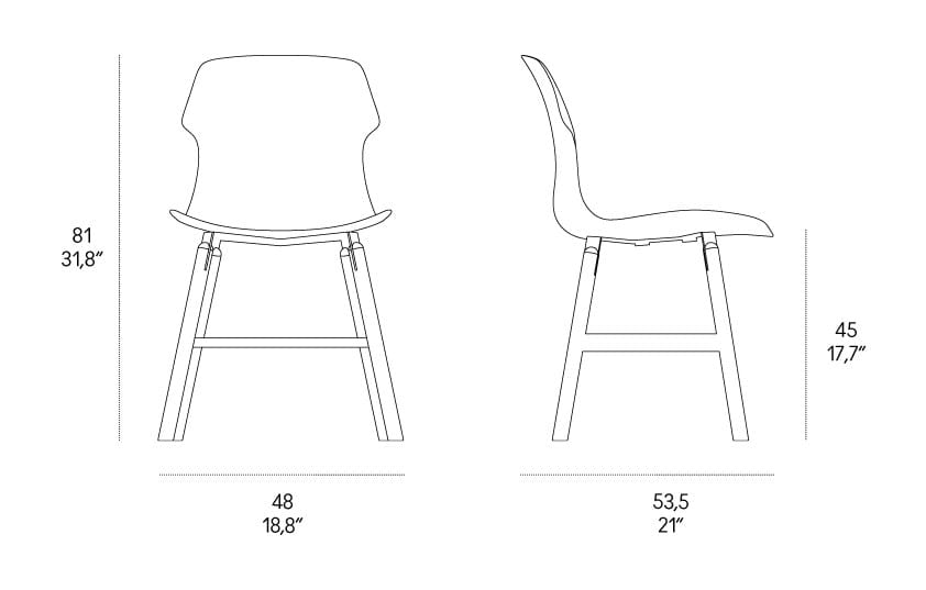 Стул из полипропилена с деревянными ножками Casamania & Horm стерео ARCH-00135003 - Вид №13