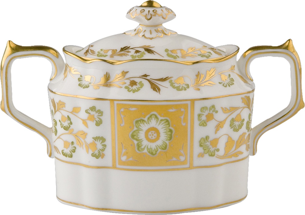 90761 Royal Crown Derby Сахарница Royal Crown Derby "Дерби, зеленый декор" 290мл Фарфор костяной 