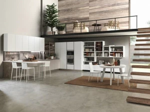 Febal Casa Лаковая оборудованная кухня с полуостровом