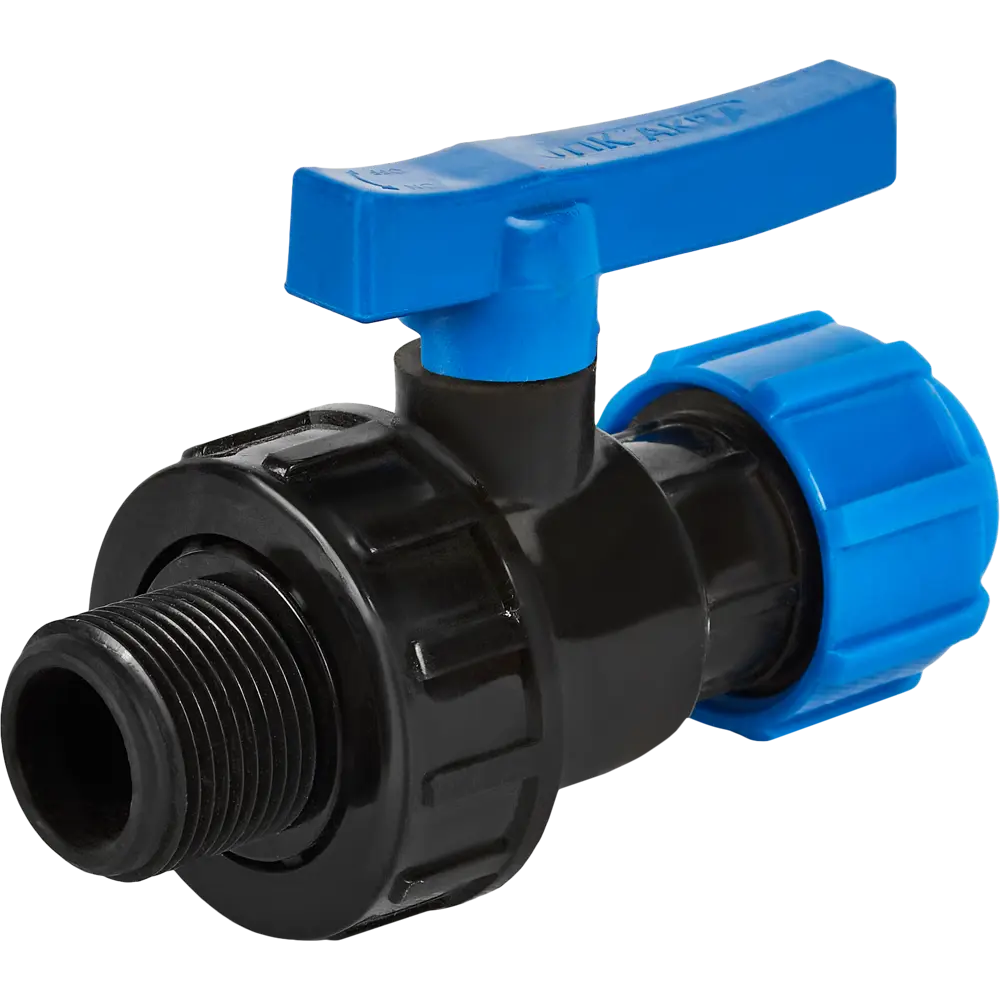 Кран разъемный ПНД ПОЛИТЭК для водоснабжения 20x3/4" наружная резьба 85358395 STLM-0062137