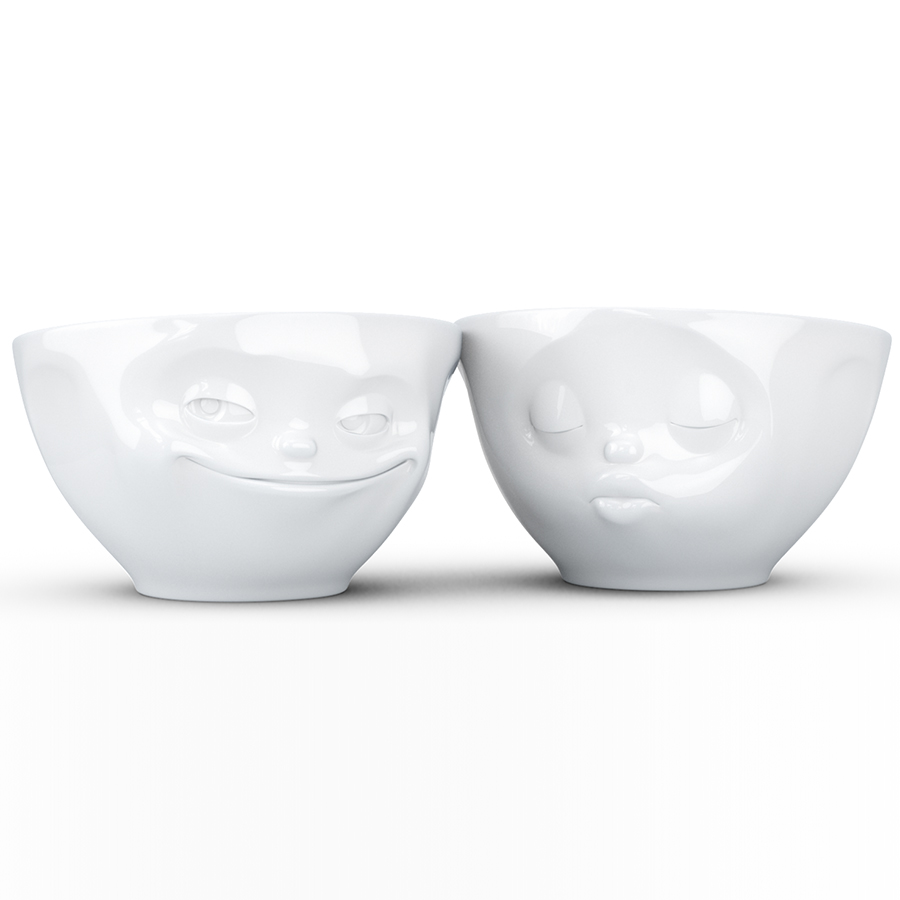 T01.22.01 Набор из 2 чаш tassen grinning & kissing 200 мл белый Tassen by FIFTYEIGHT PRODUCTS 