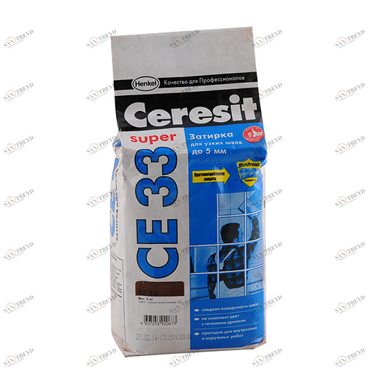 Затирка №58 Super CE 33 темно-коричневая 2кг CERESIT 254454