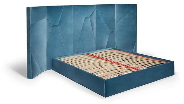 Munna Двуспальная кровать из бархата с высоким изголовьем sun-id-1441455 - Вид №3