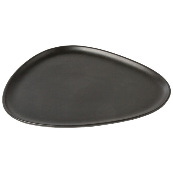 98742 Тарелка маленькая 2 шт (22х19х1,5см) каменная керамика, черная;LIND DNA 