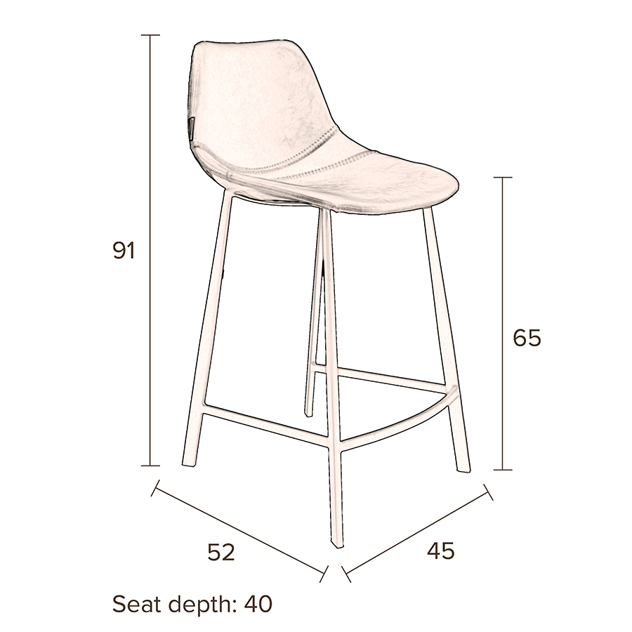 Стул высокий Franky темно-розовый Dutchbone 1500065 - Вид №10
