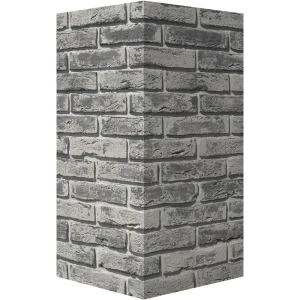 Угловой камень искусственный Лондон Брик матовый серо-молочный 2.46 м. п.