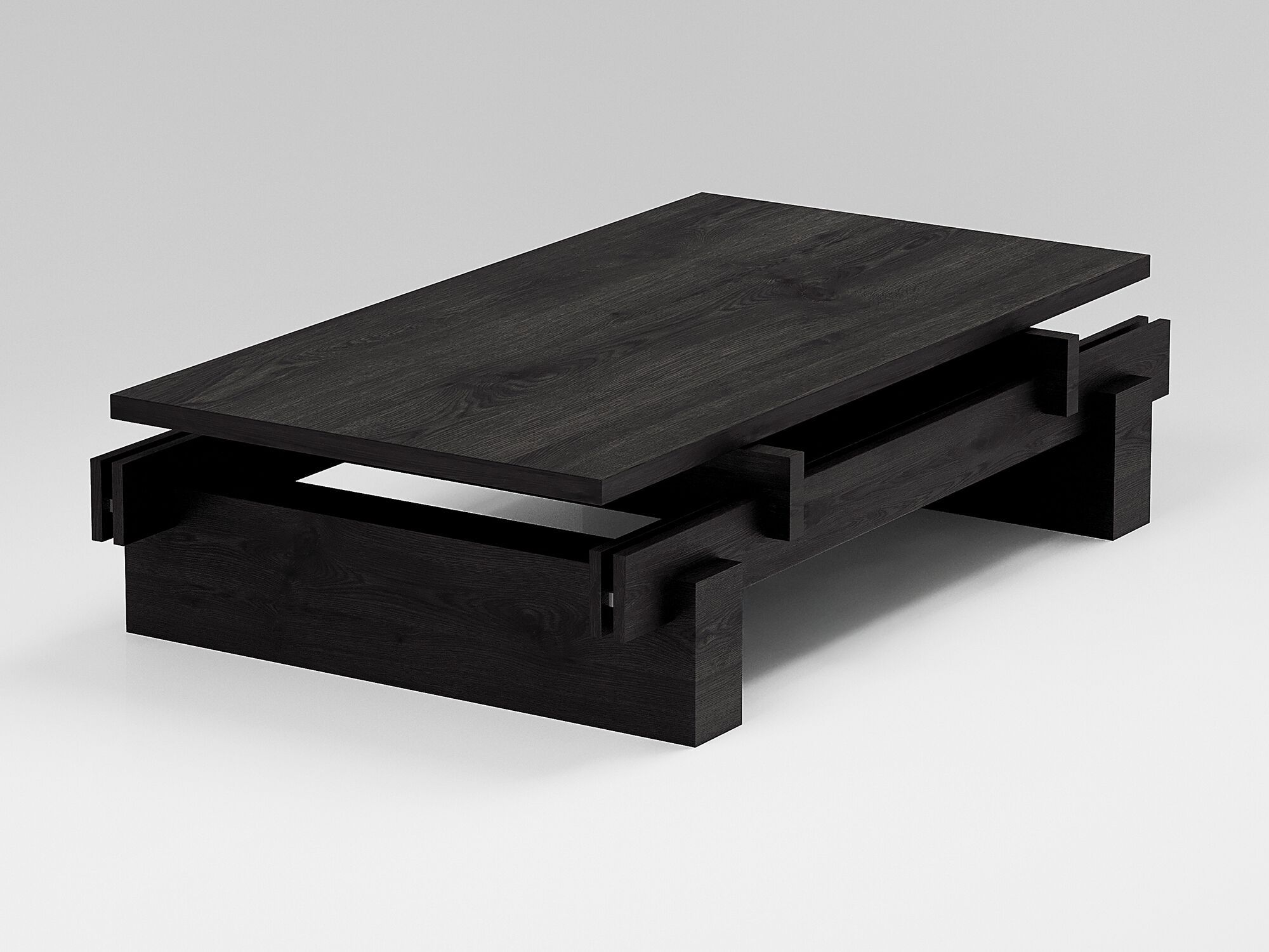 Низкий журнальный столик из дуба со стеклянной столешницей YET. Design Studio Off_Grid ARCH-00043247 - Вид №1