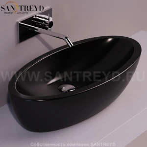 LFT64NERO Накладная раковина на столешницу  овальная Simas LFT Spazio