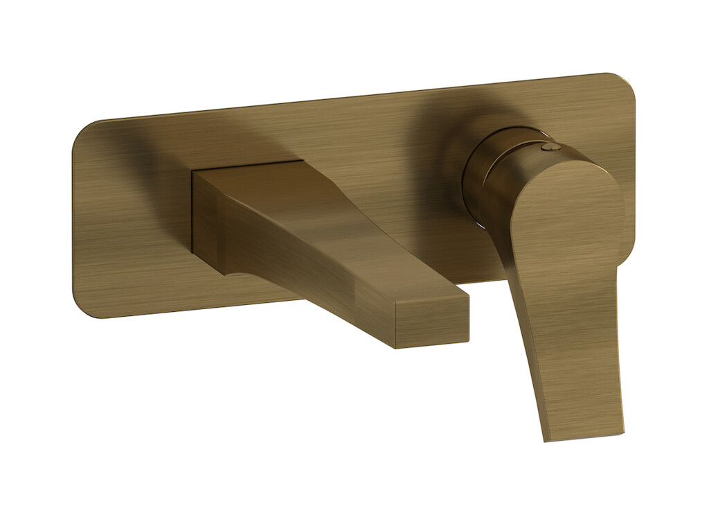 Встроенный в стену смеситель для раковины на 2 отверстия в комплекте с донным клапаном WE ARE IB tw320mb_22 Modern Bronze Twitter