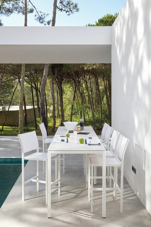 Барный стул 60 белый текстиль Manutti Latona MNST916 - Вид №2