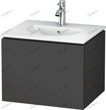LC616004949 L-Cube Тумбочка подвесная Графит матовый, декор Duravit