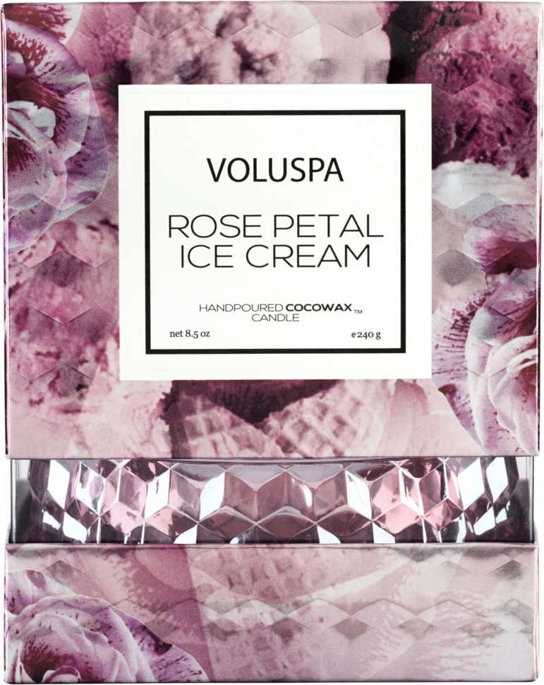10664229 VOLUSPA Ароматическая свеча Voluspa "Мороженое с лепестками роз", 240гр 