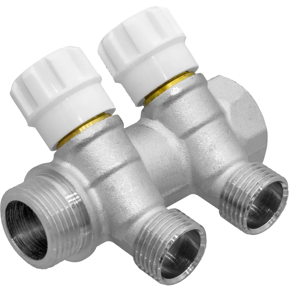 Коллектор с вентилем MPF на 2 выхода 3/4"x1/2" наружная резьба 87886409 STLM-2174214  - Вид №3