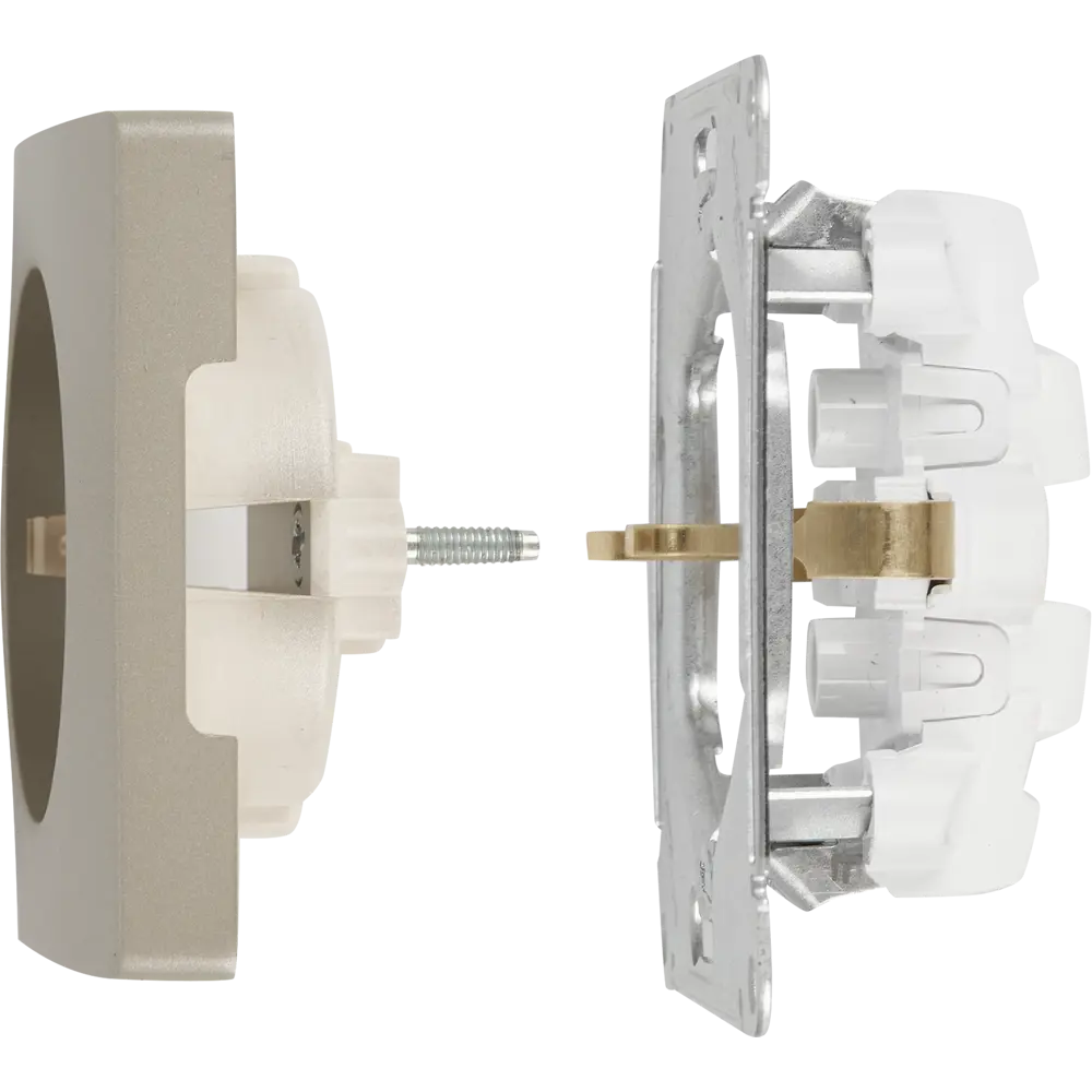 Розетка встраиваемая Systeme Electric Glossa с заземлением цвет платина 84693620 STLM-2005142 - Вид №4