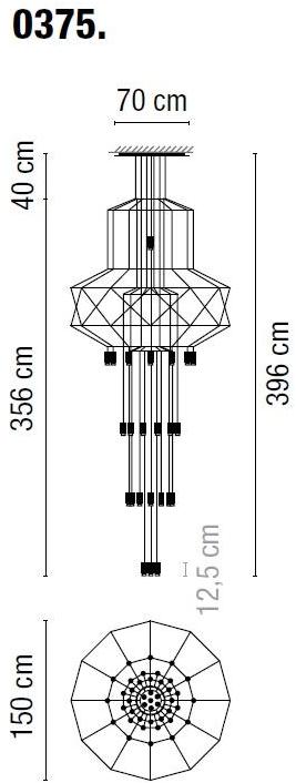 Vibia Светодиодный подвесной светильник с диммером Wireflow chandelier 0375 - Вид №1