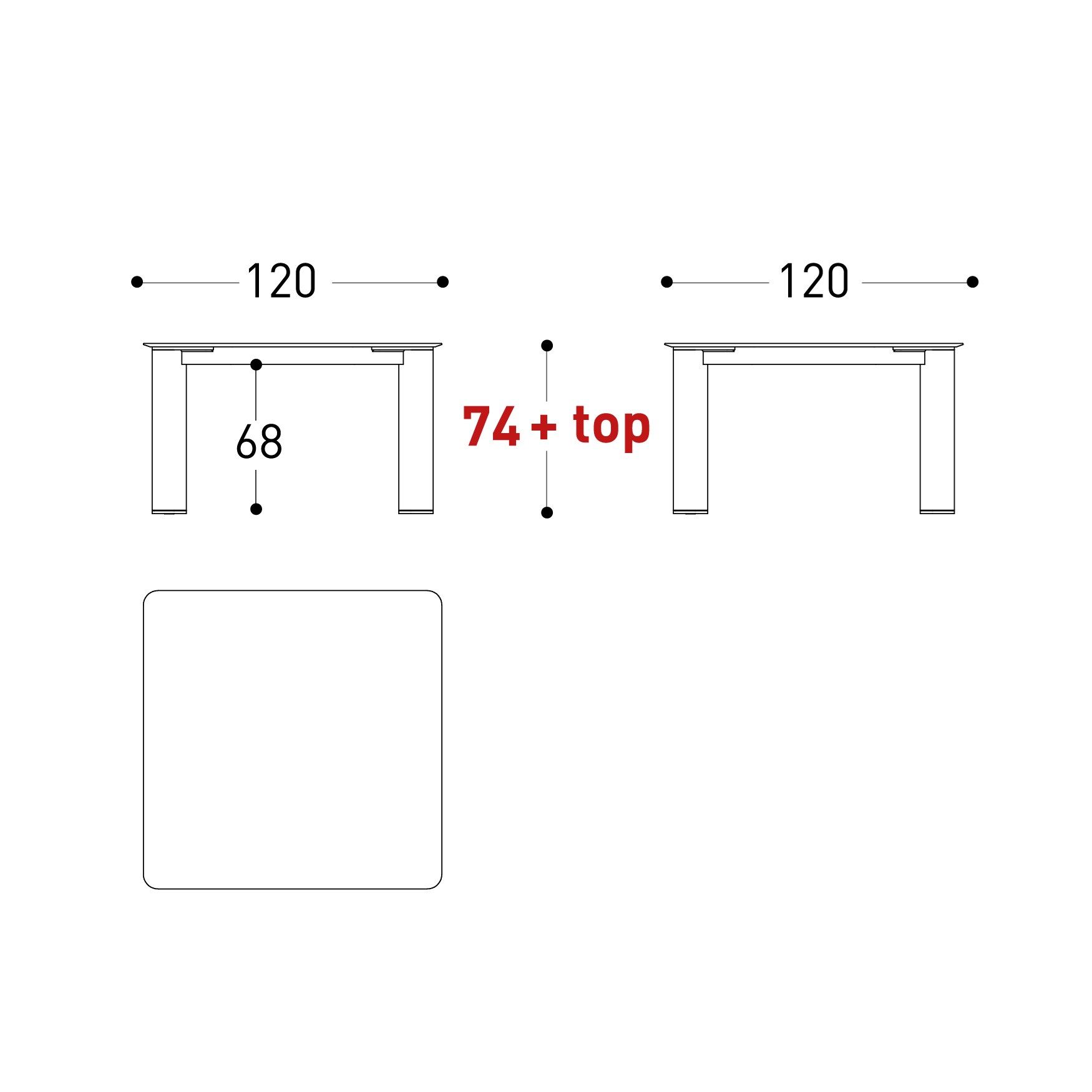 Алюминиевый квадратный садовый стол Varaschin плинтус ARCH-00110865 - Вид №8