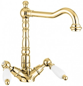 121613OR Смеситель Deco Ceramic с донным клапаном для раковины, цвет золото