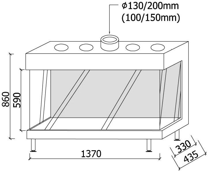 Metalfire Трехсторонний газовый камин Avenue sun-id-1499430 - Вид №7