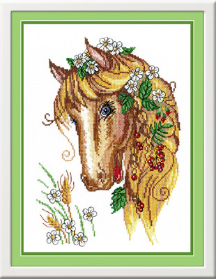 32х22см Набор для вышивания НВ №57 НВ-198 "Лошадка Кокетка" М.П.Студия 